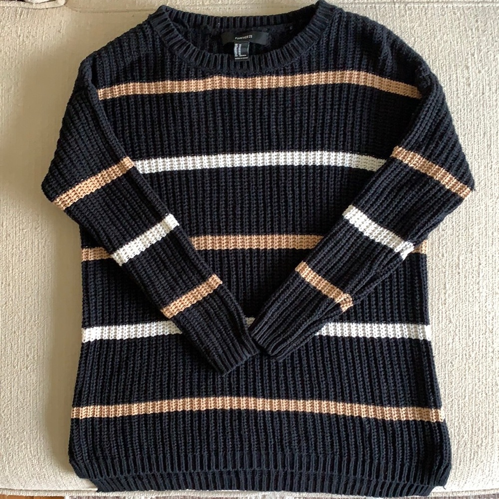 Forever 21 black striped sweater